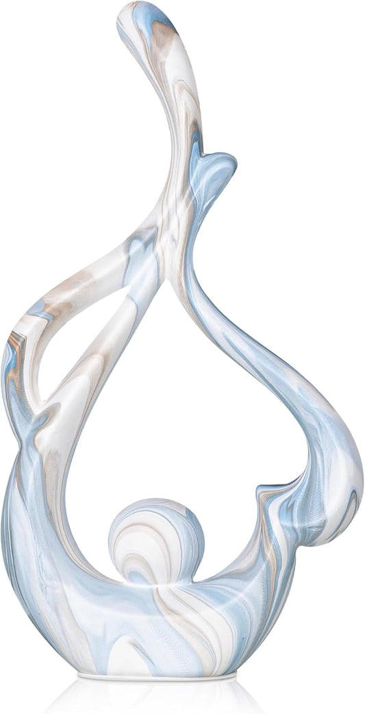 Blue Statue Decor for Living Room, Modern Sculptures Home Decor Accents, Absrtact Decor Art Statue Table Top Decorations, Shelf Decor Table Centerpieces for Dining Room