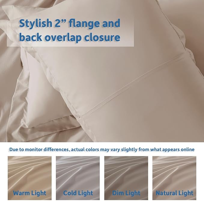 Nestl Full Duvet Cover Set with Comforter Insert - Linen 4 Piece 80x90 Duvet Cover & 2 Pillow Shams with White Quilted Down Alternative Comforter, Ultra Soft, All Season