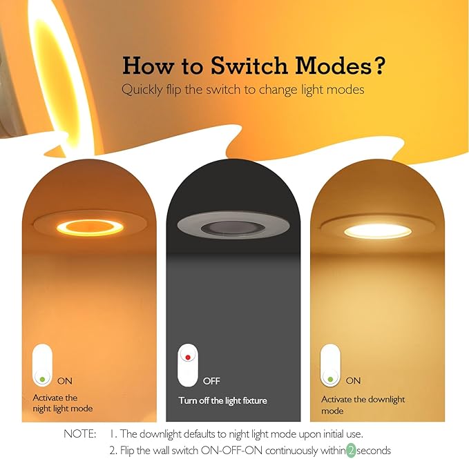 Soliseed 5/6 Inch LED Can Lights with Night Light,3000K Retrofit Recessed Lighting,12W=60W,800LM,Dimmable LED Replacement,Easy Retrofit Downlight Install,E26, Bevle Trim,6 Pack