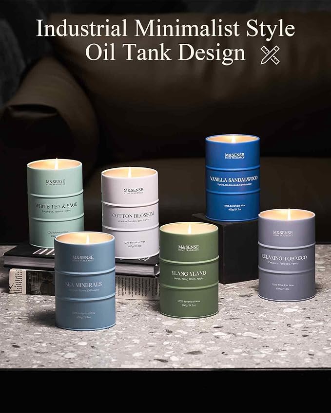 M&SENSE Eucalyptus Lavender Scented Candles Large, Natural Soy Candles 21.2oz 120 Hour Slow Burning,Aromatherapy Candle for Stress Relief Meditation Relaxing