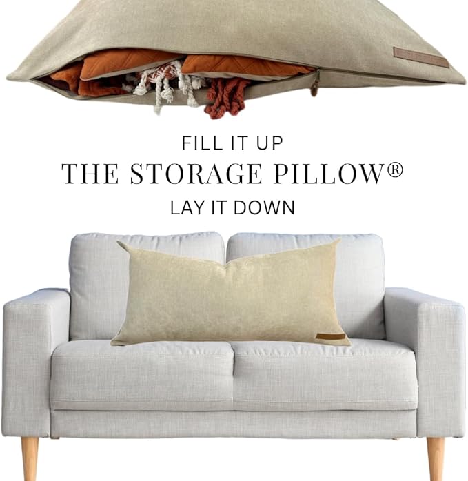 THE STORAGE PILLOW XL zippered storage Pillowcase FILL w Clothes Bedding Blankets to maximize Space - RV Camper Dorm Tiny Home Boat Inside Organization Ideas Accessories - Small Space Storage Solution