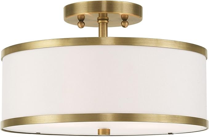 Livex Lighting 2 Lt Antique Brass Ceiling Mount