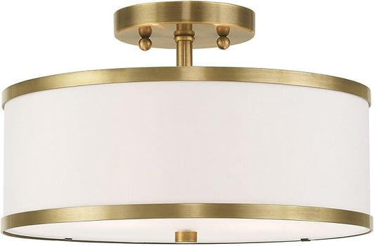 Livex Lighting 2 Lt Antique Brass Ceiling Mount
