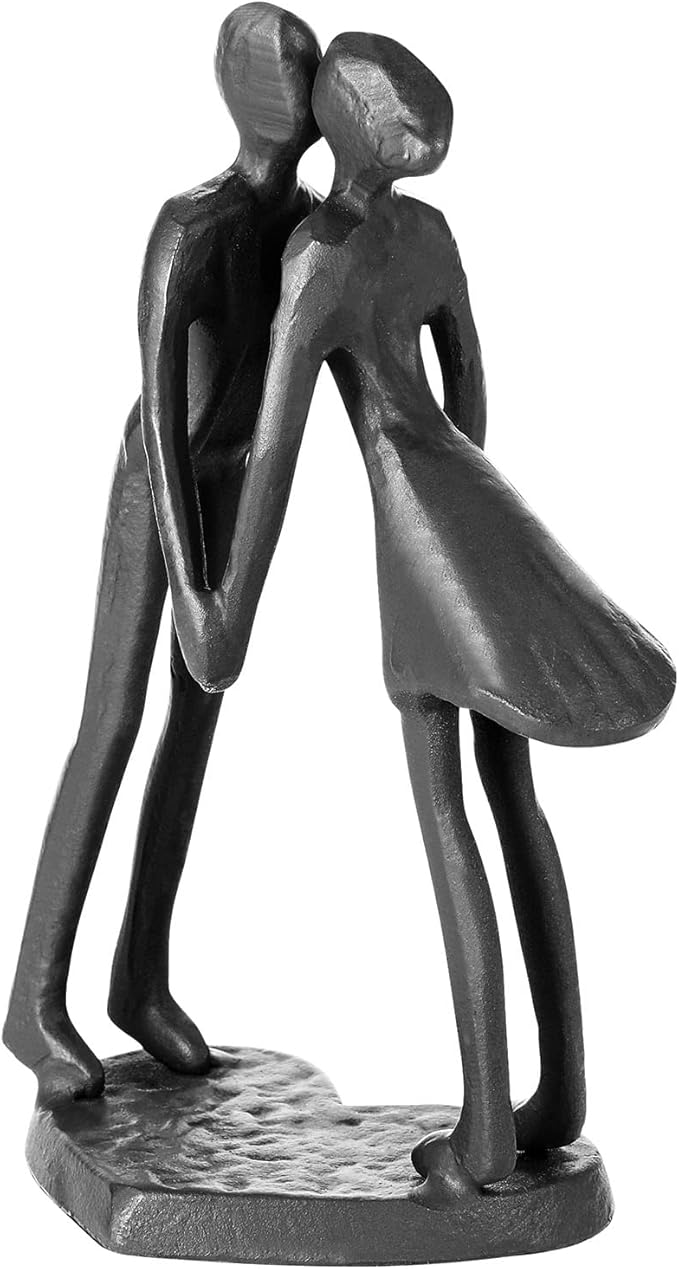 Couple Art Iron Sculpture, Metal Ornament Figurine,Handcrafted Iron Sculpture & Romantic Gift for Weddings and Anniversaries, Perfect for Home and Office Decor.