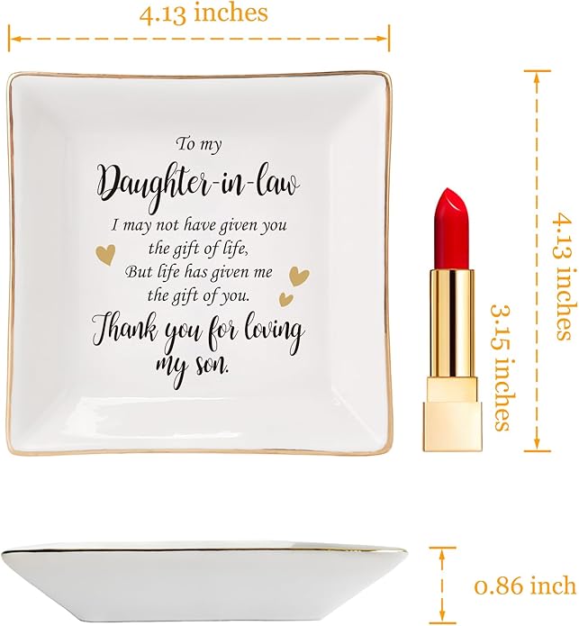 HOME SMILE Ceramic Ring Dish Jewelry Tray for Mom Sister Friends