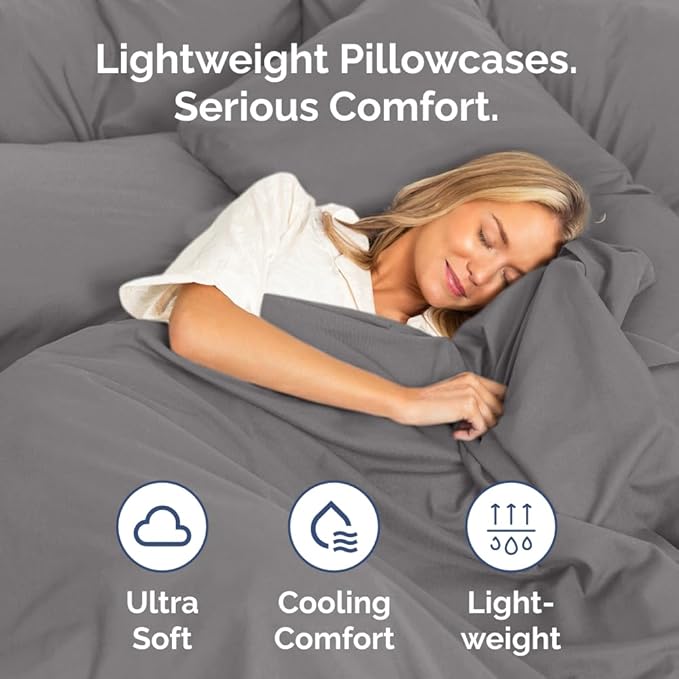 New Pillow Cases, Standard, Dark Grey