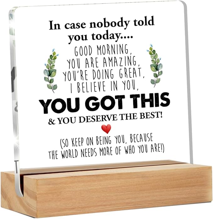 GTGIC Inspirational Desk Sign - Motivational Quote - Clear Acrylic - 4 x 4 Inches - Modern Theme - Tabletop Decorative Sign