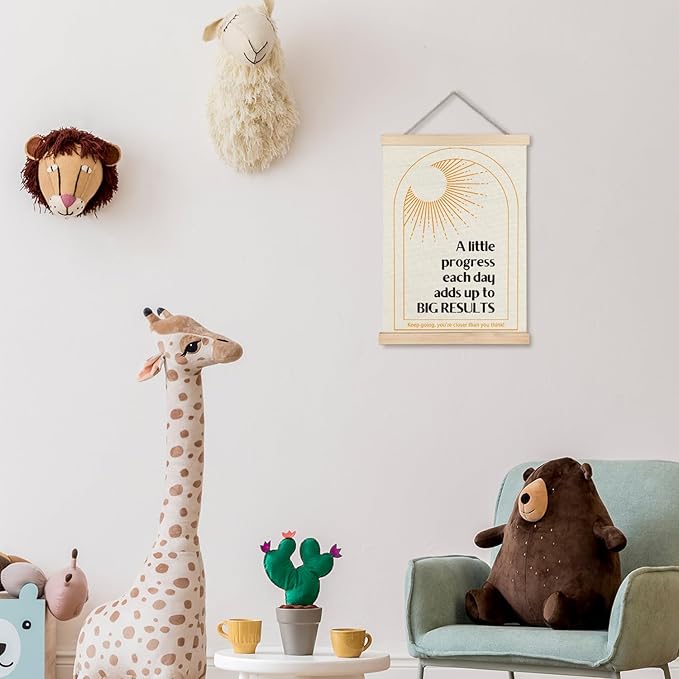 Supwhd Boho Positive Affirmations Wall Decor, Inspirational Add Up to Big Results Office Wall Art, Motivational Quotes Wall Art for Office Classroom Home, 12x16