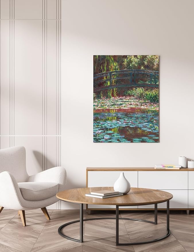 DECORARTS - Water Lily Pond (1900) by Claude Monet, Museum-Quality Giclee Canvas Print, Wall Art Reproduction, 30" W x 40" H, Made in USA