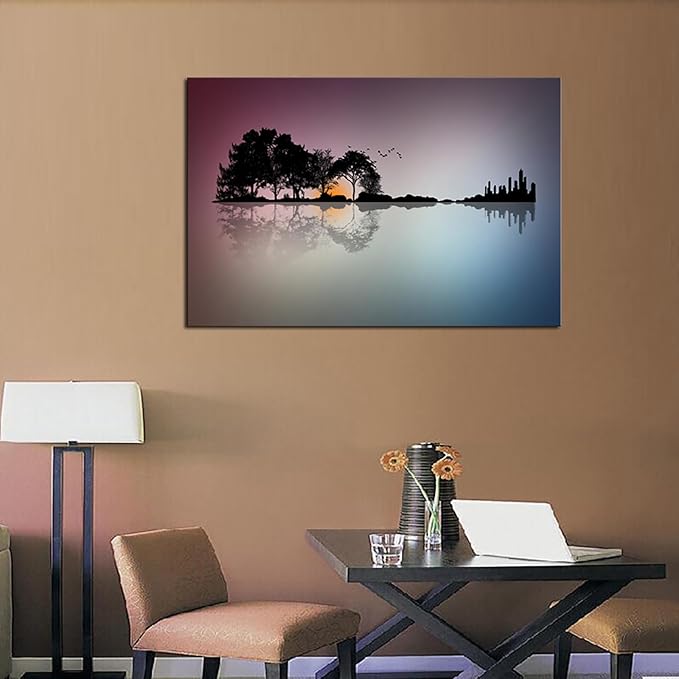 DZL Art A72681 Canvas Wall Art for Living Room Bathroom Wall Decor for Bedroom Kitchen Artwork Guitar Island Canvas Prints Man Cave Music Lover Gift