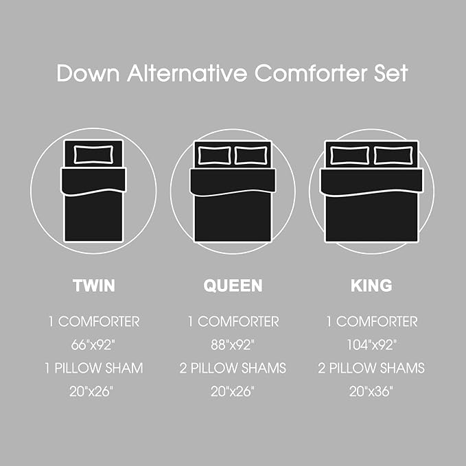 Basic Beyond King Size Comforter Set - Reversible King Bed Comforter Set for All Seasons, Ochre/Grey, 1 Comforter (104"x92") and 2 Pillow Shams (20"x36"+2")