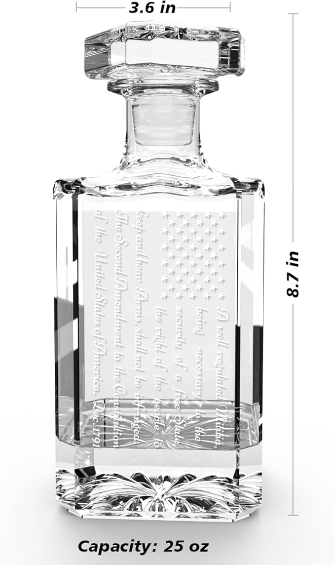 FURSARCAR Birthday Gifts for Men Dad Father, Whiskey Decanter Engraved We The People 1791, Unique Cool Mens Fathers Birthday Gift from Daughter Son, Personalized Present Decanter Sets for Man