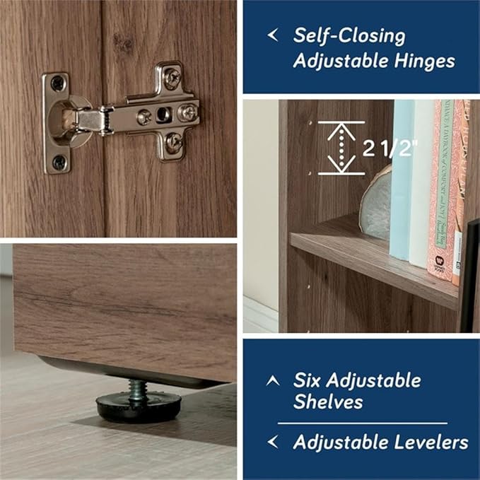 Sauder HomePlus Multi-Room Storage Cabinet with Adjustable Shelves and Door Positioning, Kitchen Laundry Bathroom Pantry Storage Cabinet, in Salt Oak Finish