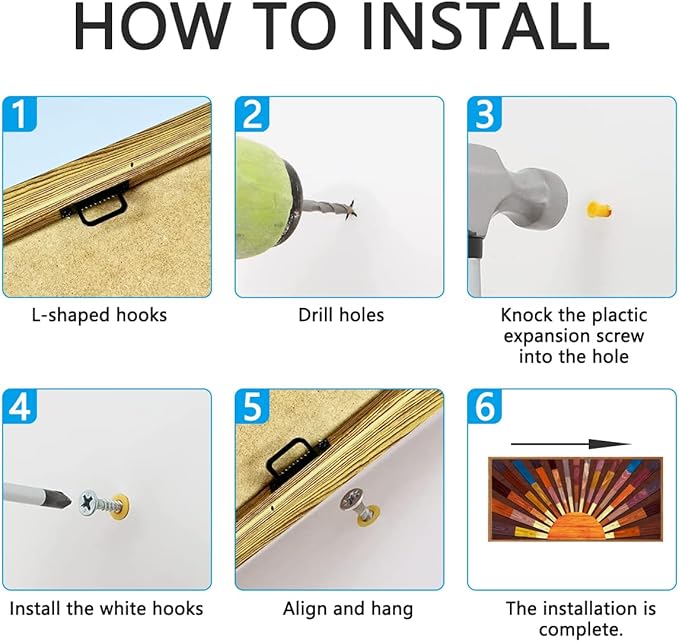 IARTTOP Extra Large Boho Sun Wood Wall Art for Living Room Wooden 3D Framed Abstract Sun Rising on the Horizon Geometric Wall Decor Mid century Sunshine Artwork Home Bedroom Office20 * 40 Inch