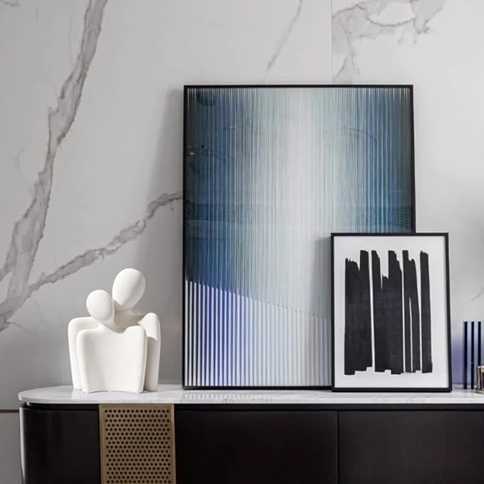 Couple Sculptures for Home Decor,Hugging Figurines,Modern Romantic Sculptures for Living Room Bedroom Office Decor,Gift for Anniversary Valentine（White）