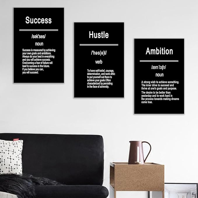 Motivational Canvas Wall Art Home Decor Painting Poster Inspirational Entrepreneur Quotes Positive Theme Picture Print Artwork for Modern Home Bedroom Office Stretched and Framed [48''Hx24''W]