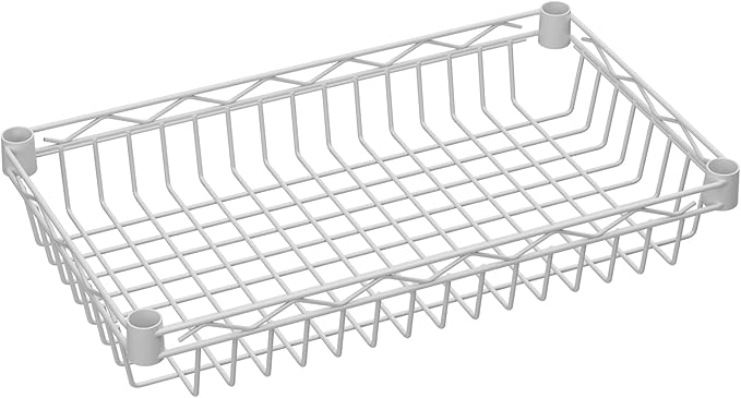 6 Tier Basket Shelf Wire Shelving Unit Adjustable Storage Shelves Big Basket Rack for Garage Kitchen Office Pantry Corner 17.2" Dx12.2 Wx63 H White