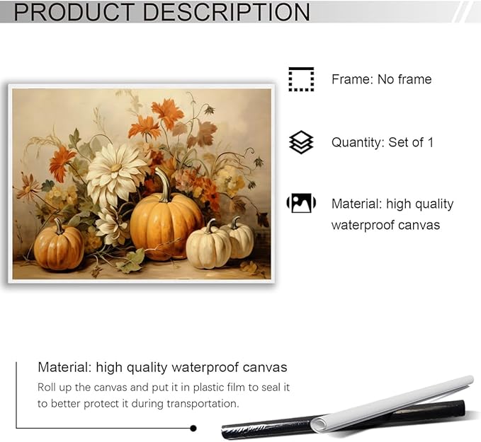 Fall Wall Decor Thanksgiving Rustic Fall Art Vintage Autumn Wall Print Halloween Autumn Decor Rustic room aesthetic decoration 16x24"Unframed