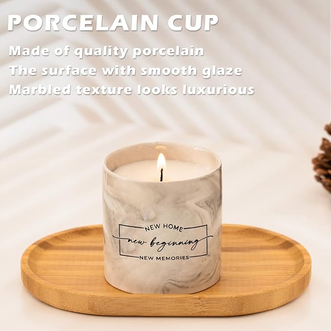 Freejac House Warming Gifts New Home Housewarming Gift for Women Men Friend New Home Gift Ideas New Homeowner Gifts House Warming Decoration Party Decor Porcelain Ceramics Scented Candle