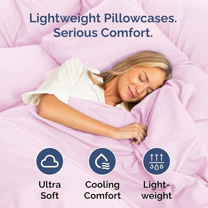 King Pillow Cases Set of 2 - Ultra Soft Hotel Quality Pillowcase Covers - Comfy, Cozy, Cooling & Wrinkle Free - Shrink, Stain & Fade Resistant - Machine Washable Pillow Protectors - 2 Piece Set - Pink