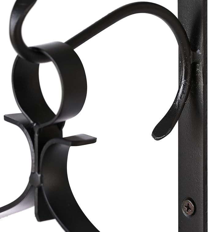 Hanging Hurricane Glass Wall Sconce Candle Holder Black Metal Wall Decorations Set of 2 HLJ15-291B2