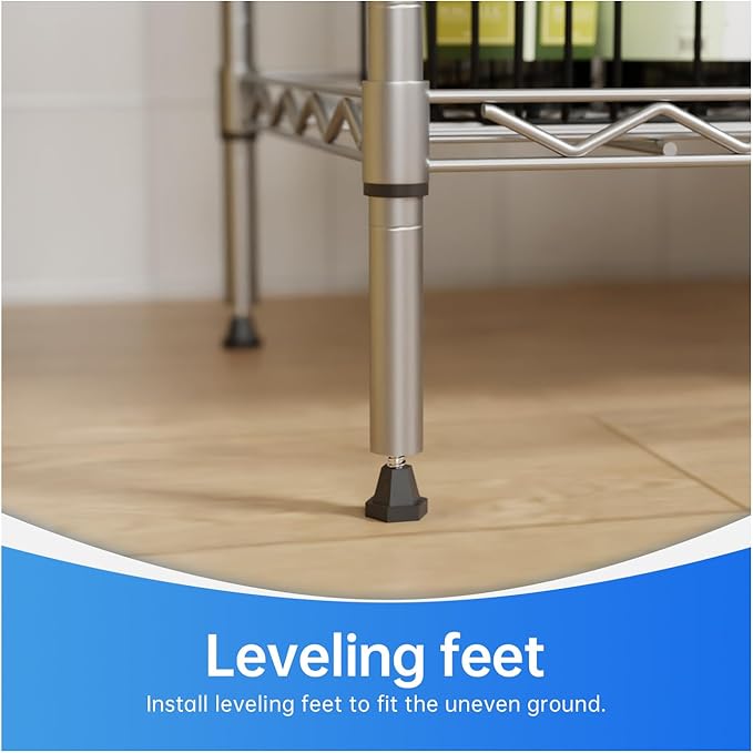 PayLessHere Shelf Metal Shelf Wire Shelving NSF Certified 5 Tier Adjustable Shelf Versatile Storage Solution Steel Organizer Wire Rack Easy Assembly, Chrome