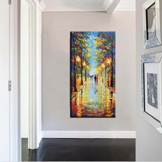 Tyed Art- 100% hand-painted 3D canvas abstract oil painting Landscape art contemporary large canvas wall art painting home Living Room decoration wall 24x48inch