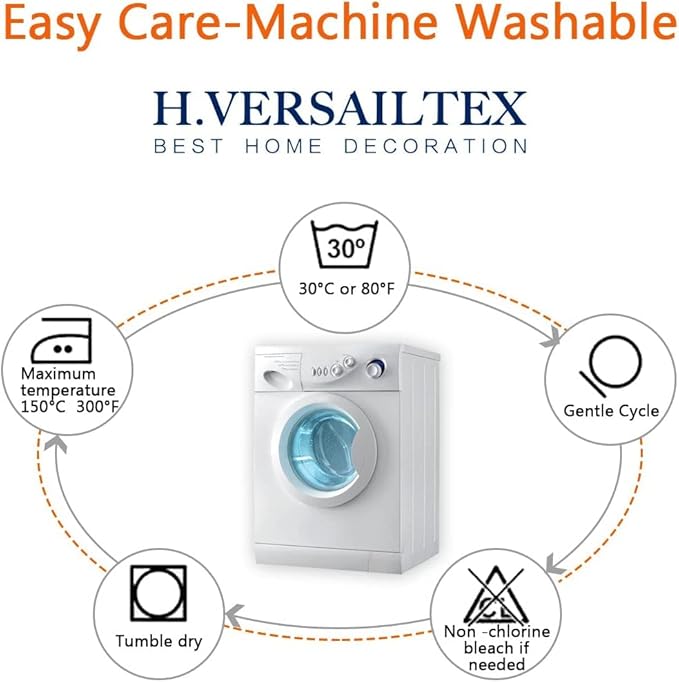 H.VERSAILTEX 100% Blackout Curtain for Bedroom 108 Inches Long Grommet Linen Face Full Light Blocking Curtain Drape for Living Room Thermal Insulated Linen Look Curtain 1 Panel, 52" W x 108" L, Ivory