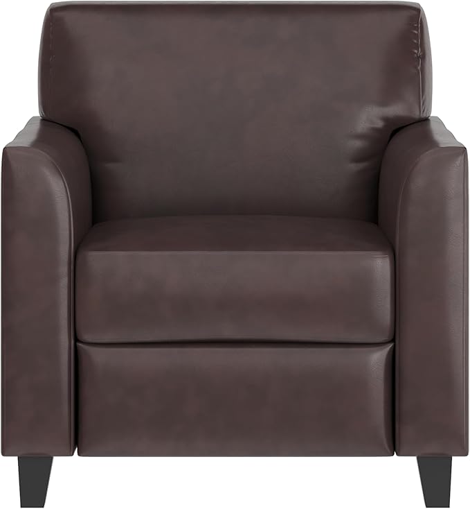 Flash Furniture Hercules Diplomat Series LeatherSoft Upholstered Side Reception Chair, Lobby Chair with Cushions and Flared Arms, Brown