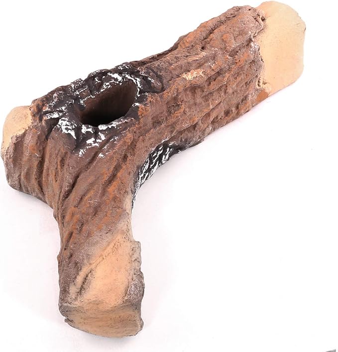 Barton 9-Pieces Ceramic Fireplace Logs Realistic Style Birch Wood Fire Log Heat Resistant Gas Vented Insert Logs