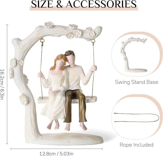 Anniversary Couple Gifts Figurine - Romantic in Love Statue Engagement Wedding Valentines Day Birthday Gift for Her Girlfriend Wife Parents