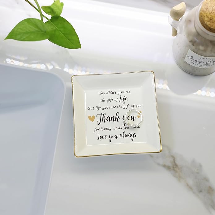 HOME SMILE Ceramic Ring Dish Jewelry Tray for Mom Sister Friends