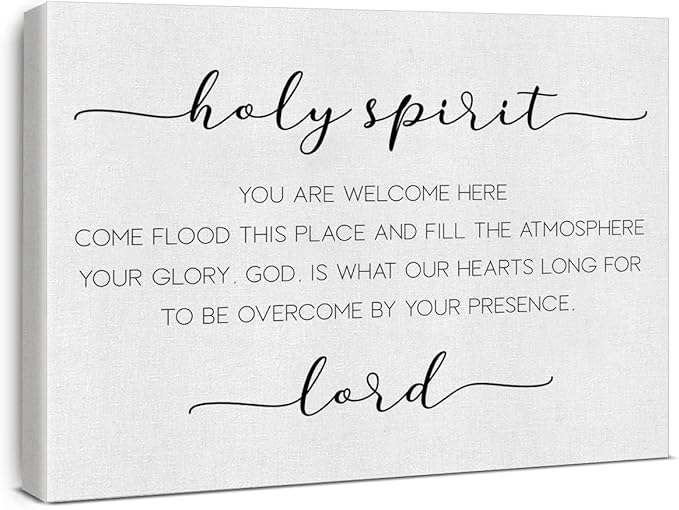 Bible Verse Canvas Wall Art Holy Spirit You Are Welcome Here Religious Canvas Prints Framed Scripture Painting Artwork Ready to Hang Christian Home Office Wall Décor