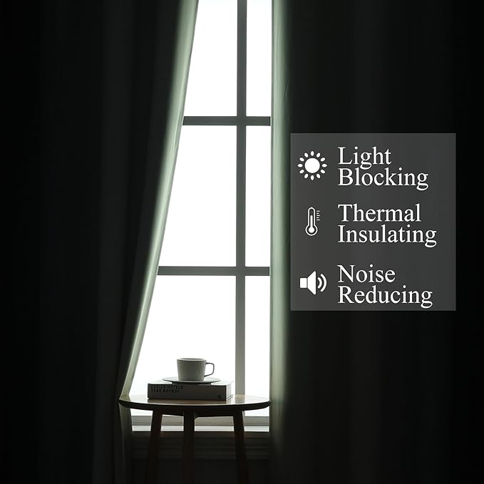 Estelar Textiler Sage Green and Navy Blue Blackout Curtains for Sliding Door,Thermal Insulated Ombre Drapes 108 Inches Long,Full Room Darkening Energy Saving Curtains for Living Room,52Wx108L,2 Panels