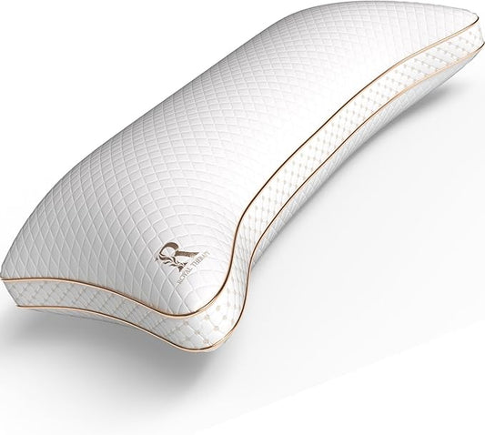 Royal Therapy Queen Memory Foam Pillow, Adjustable Shredded Memory Foam Pillows Queen Odor-Free Pillow for Neck & Shoulder Pain Relief, Support for Back, Stomach, Side Sleepers, BioForm