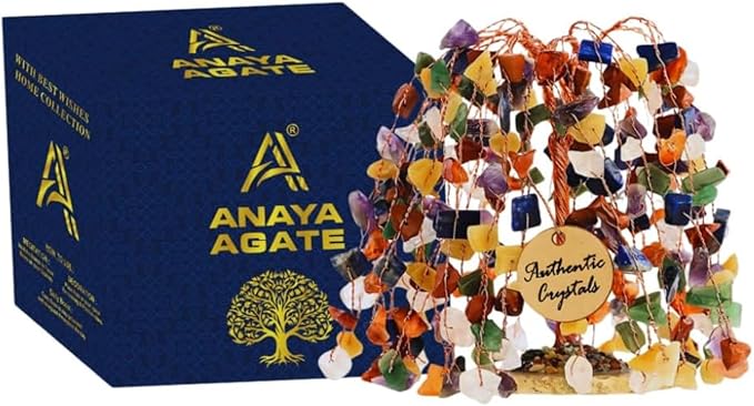 7 Chakra Healing Crystal Tree of Life Handmade Gemstone Bonsai Trees for Home and Office Desk Decor Feng Shui Money Tree for Positive Energy, Wealth, Luck, Reiki, Protection, Spiritual Gift for Women