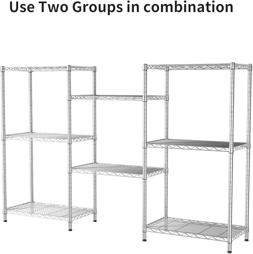 SINGAYE 4 Shelves Adjustable Storage Shelf Wire Shelving Rack Bathroom Standing Units Laundry Room Organization for Kitchen Office Bathroom Organizers Metal Pantry 14" D x 24" W x 48" H Gray