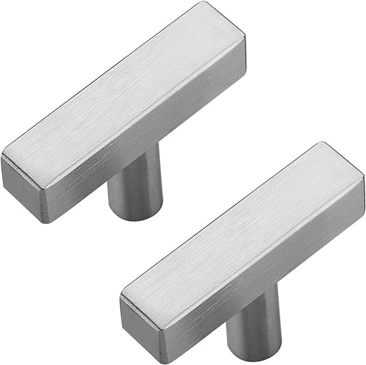 30 Pack Silver Cabinet Knobs - Sqaure Bar Cabinet Pulls Brushed Nickel Knobs for Kitchen Cabinet Drawer Stainless Steel Dresser Knobs for Cabinet Hardware 2in Length Single Hole