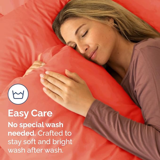 Queen Pillow Cases Set of 2 - Ultra Soft Hotel Quality Pillowcase Covers - Comfy, Cozy & Wrinkle Free - Shrinkage, Stain and Fade Resistant - Machine Washable Pillow Protectors - 2 Piece Set - Coral