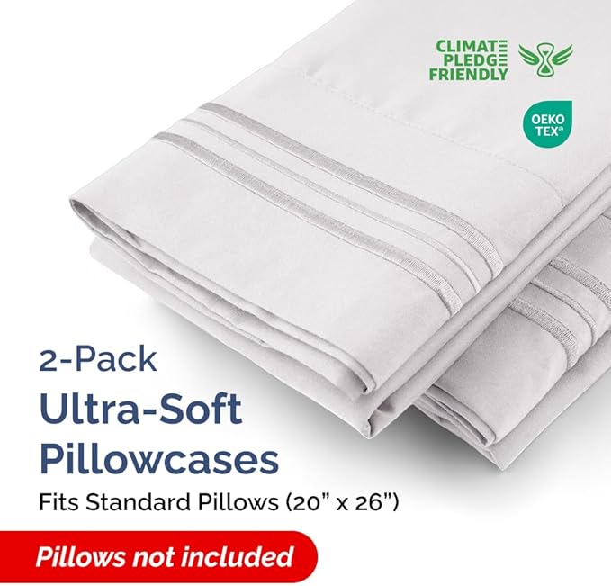 New Pillow Cases, Standard, French Grey