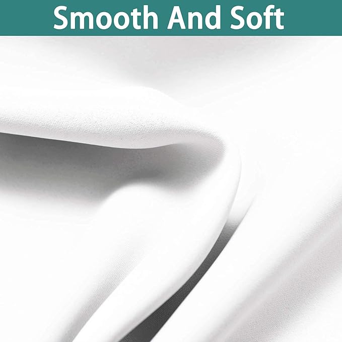 Yakamok Full Blackout Curtains 84 Inches Long,Blackout Curtain Panels for Bedroom, 2 Thick Layers Grommet Top Thermal Insulated Drapes with Black Liner for Living Room(42Wx84L, Pure White, 2 Panels)