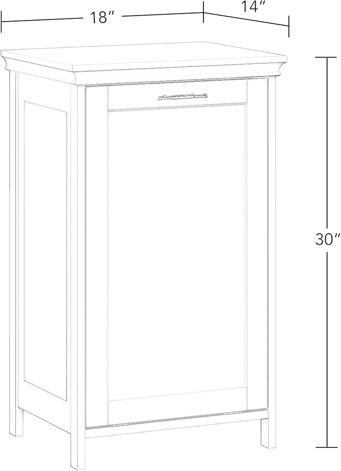 RiverRidge Somerset Tilt-Out Laundry Hamper, White