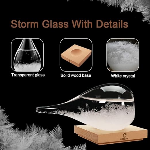 Birthday Gifts for Men Women Storm Glass Weather Predictor, Storm Glass Weather Forecast, Decorative Weather Snow Globe,Decorative Glass Bottles for Home and Office