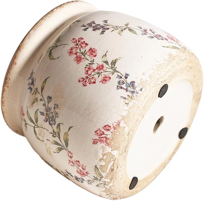 Flower Pots, Vintage Planters for Indoor Plants, 6.29'' Plant Pots with Drainage, Ceramic Pots for Plants, Vase & Planters, Indoor Planter for Home, Fall Decor, Purple Red