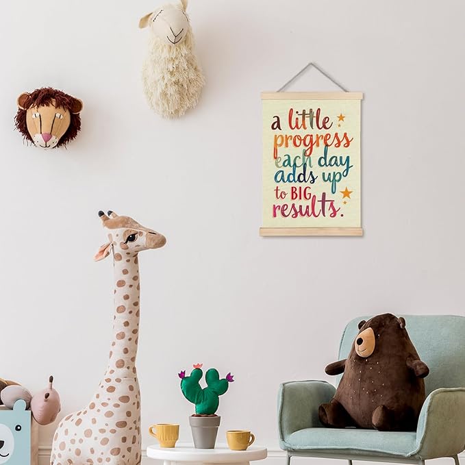 Supwhd Colourful Positive Affirmations Wall Decor, Inspirational Add Up to Big Results Office Wall Art, Motivational Quotes Wall Art for Office Classroom Home, 12x16