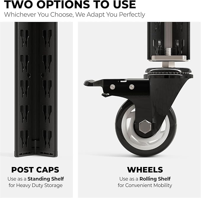 HOMEDANT House 5-Tier Metal Boltless Rolling Cart Shelf Rack Casters Heavy Duty Wheel Shelving Unit Adjustable Utility Storage Shelves Organizer Shelf Kitchen Garage 48.1" W x 18.5" D x 75.4" H 4Pack