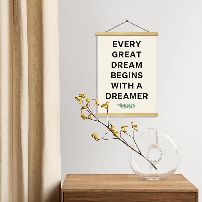 Inspirational Canvas Poster,Positive Affirmations, Canvas Poster Wood Hanger, Motivational Home Office Decorate, Classroom Decor, Positive Mindset Canvass Banner, Farmhouse Hanging Decor
