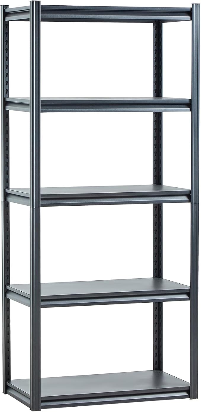 VEVOR Storage Shelves, 2000 lbs, 5 Tier Garage Storage Shelving, 18" D x 32" W x 72" H Adjustable Metal Shelves for Garage Shelves Utility Rack Shelf, Ideal for Kitchen, Warehouse, Basement, Black