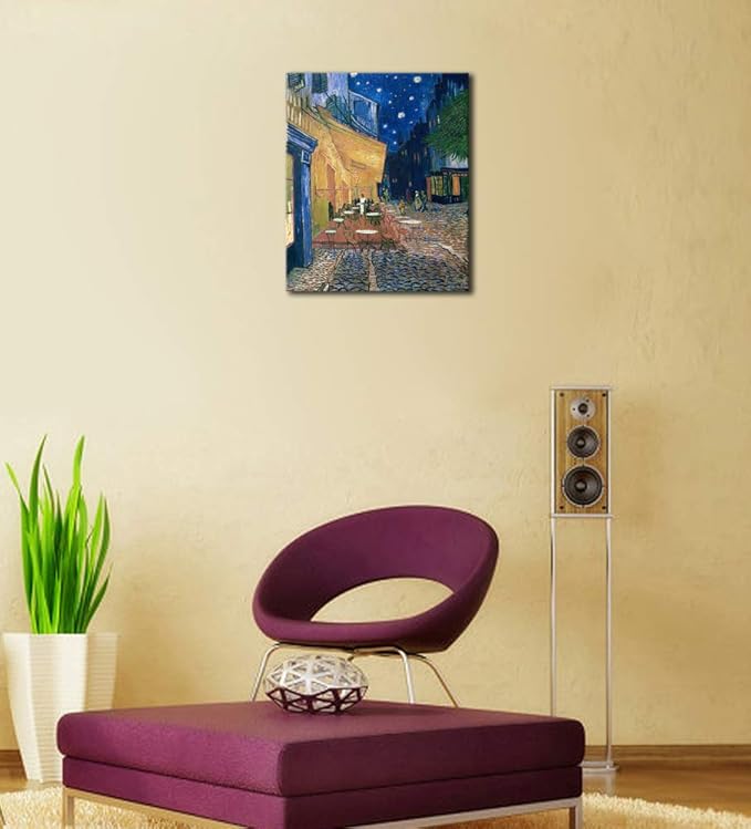 Wieco Art Cafe Terrace at Night Large Modern Giclee Canvas Prints Vincent Van Gogh Artwork Oil Paintings Reproduction Landscape Picture Photo Printed on Canvas Wall Art for Living Room Decorations