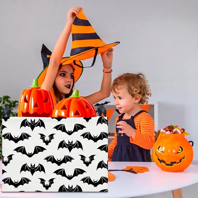 CLOCOR Rectangular Bat Storage Basket Empty,Collapsible Fabric Storage Container,Room Decor, Gift Basket(Bat)